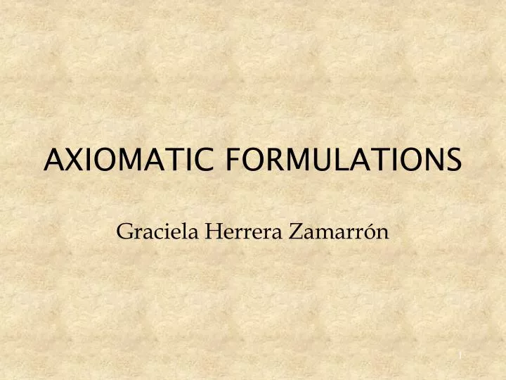 axiomatic formulations