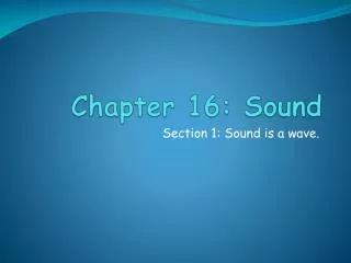 Chapter 16: Sound