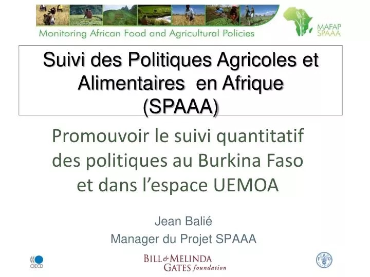 suivi des politiques agricoles et alimentaires en afrique spaaa