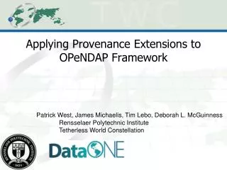 Applying Provenance Extensions to OPeNDAP Framework
