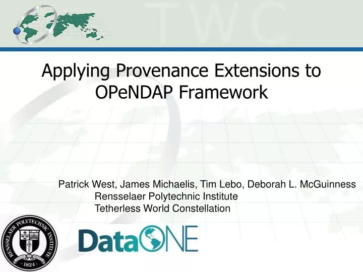 applying provenance extensions to opendap framework