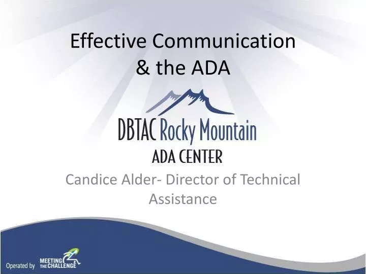 effective communication the ada