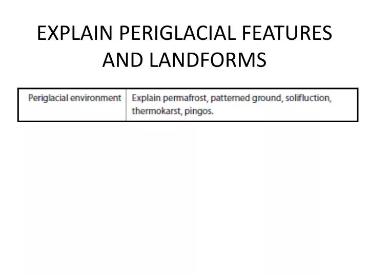 explain periglacial features and landforms