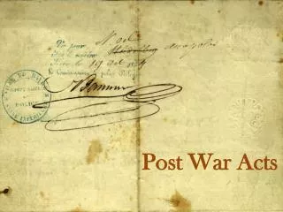 post war acts