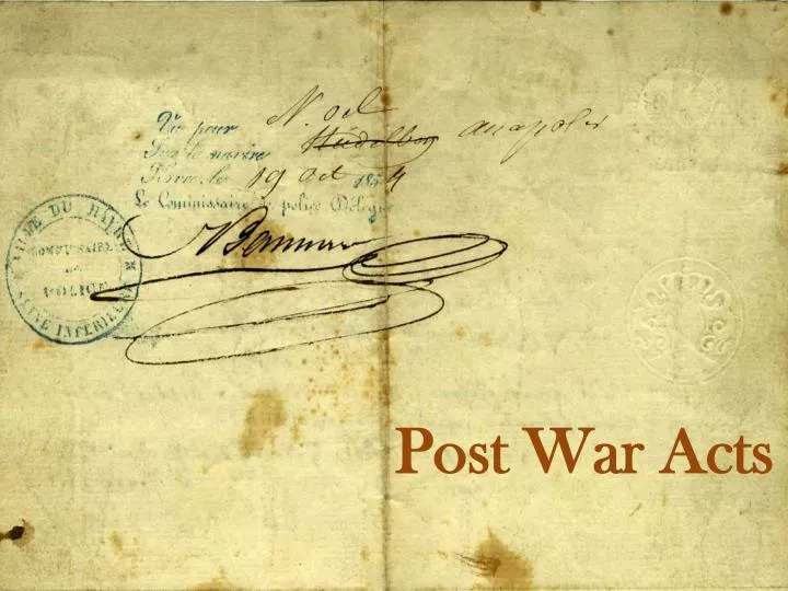 post war acts