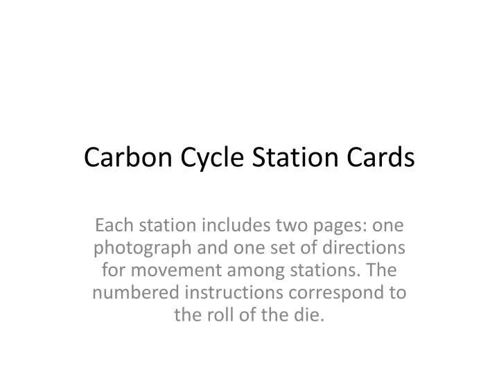 carbon cycle station cards