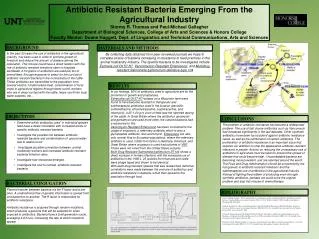 Antibiotic Resistant Bacteria Emerging From the Agricultural Industry