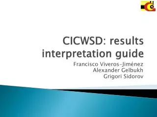 CICWSD: results interpretation guide