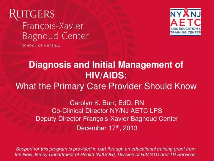diagnosis and initial management of hiv aids what the primary care provider should know