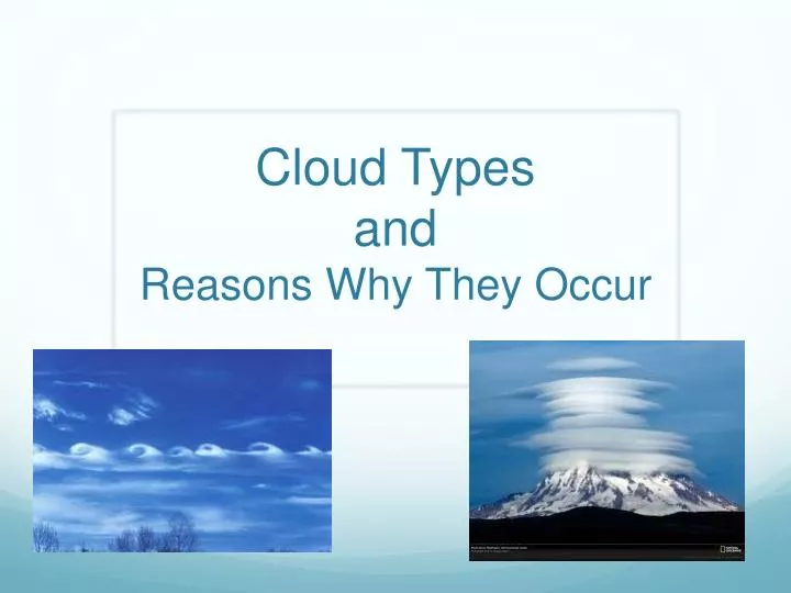 cloud types and reasons why they occur
