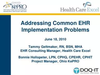 Addressing Common EHR Implementation Problems