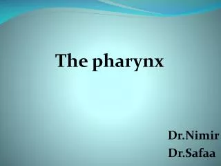 The pharynx Dr.Nimir Dr.Safaa