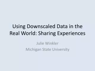 Using Downscaled Data in the Real World: Sharing Experiences