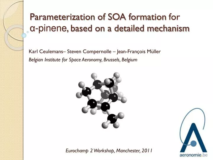 parameterization of soa formation for pinene based on a detailed mechanism