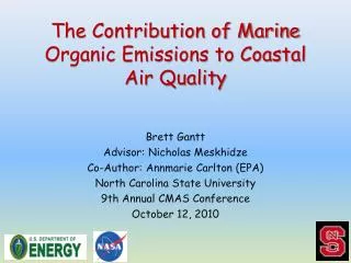 The Contribution of Marine Organic Emissions to Coastal Air Quality