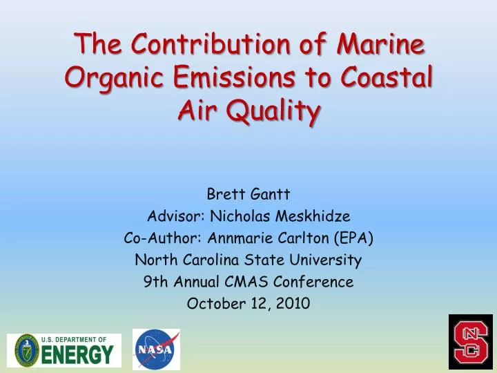 the contribution of marine organic emissions to coastal air quality