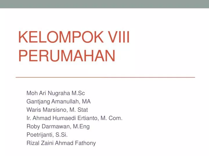 kelompok viii perumahan