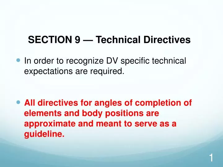 section 9 technical directives
