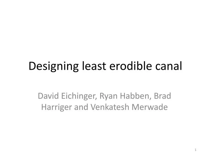designing least erodible canal