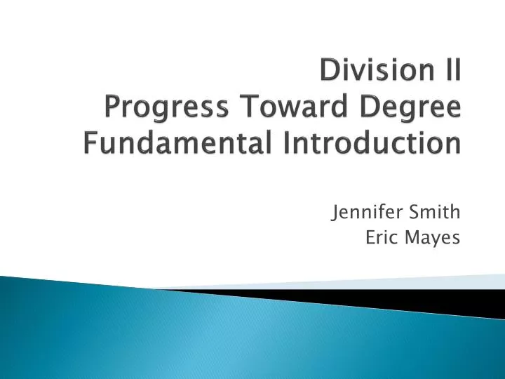 division ii progress toward degree fundamental introduction