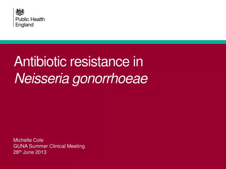 antibiotic resistance in neisseria gonorrhoeae
