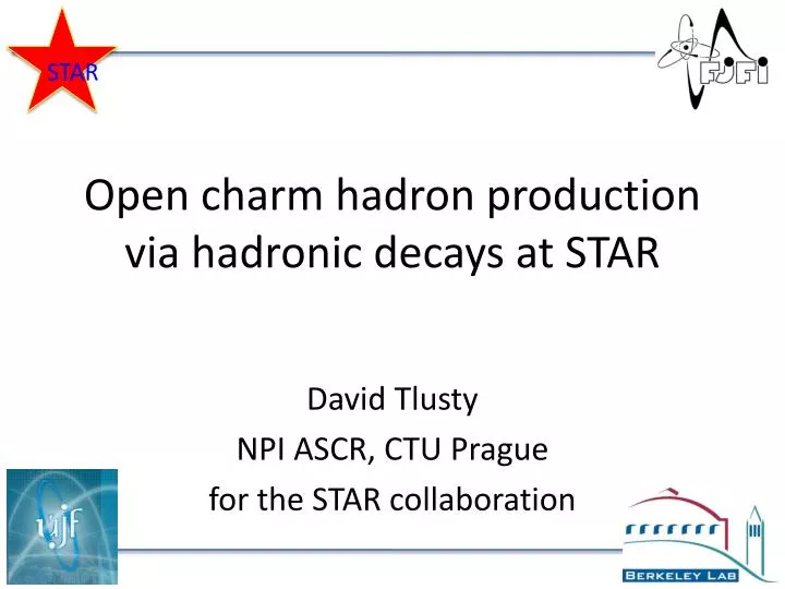 open charm hadron production via hadronic decays at star