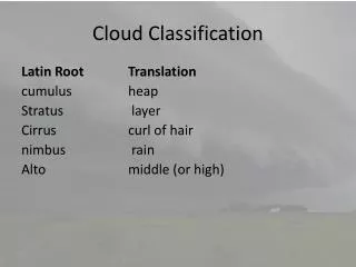 Cloud Classification