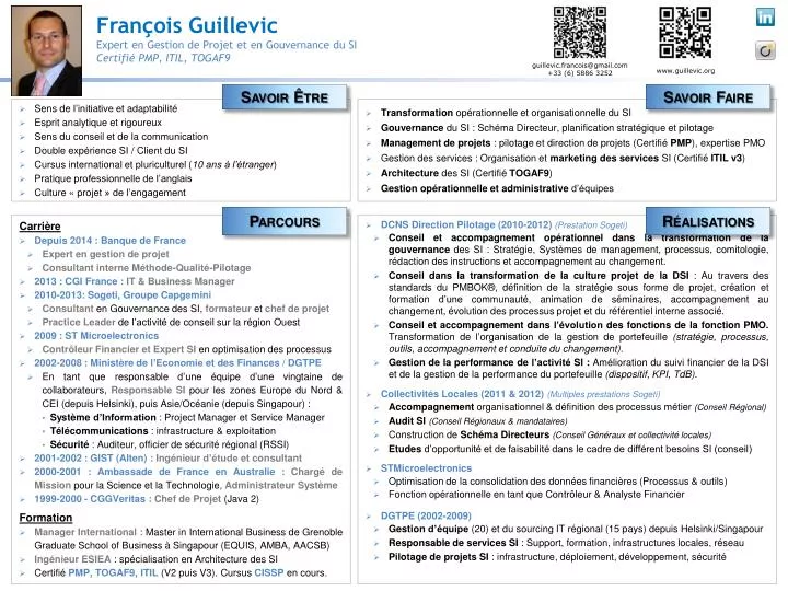 fran ois guillevic expert en gestion de projet et en gouvernance du si certifi pmp itil togaf9