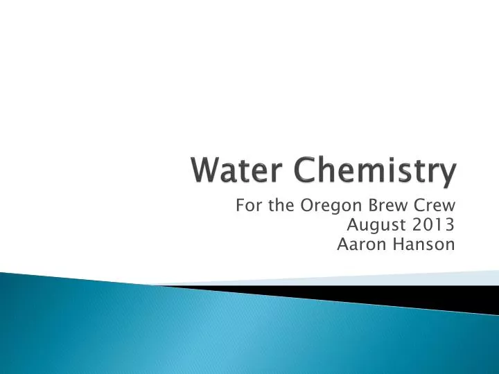 water chemistry