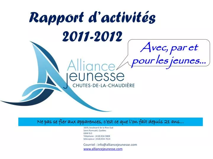 rapport d activit s 2011 2012