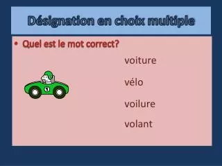 d signation en choix multiple