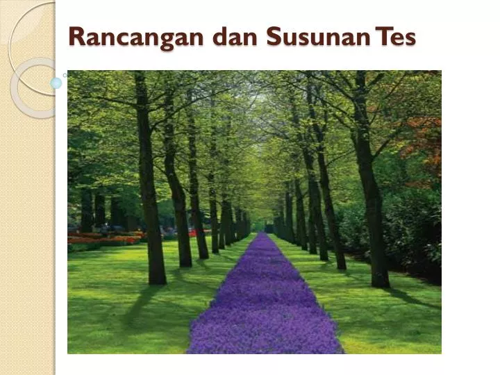 rancangan dan susunan tes