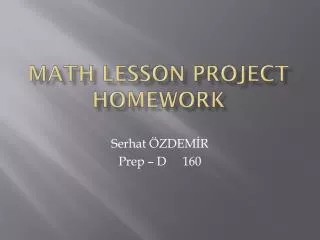 Math lesson project homework