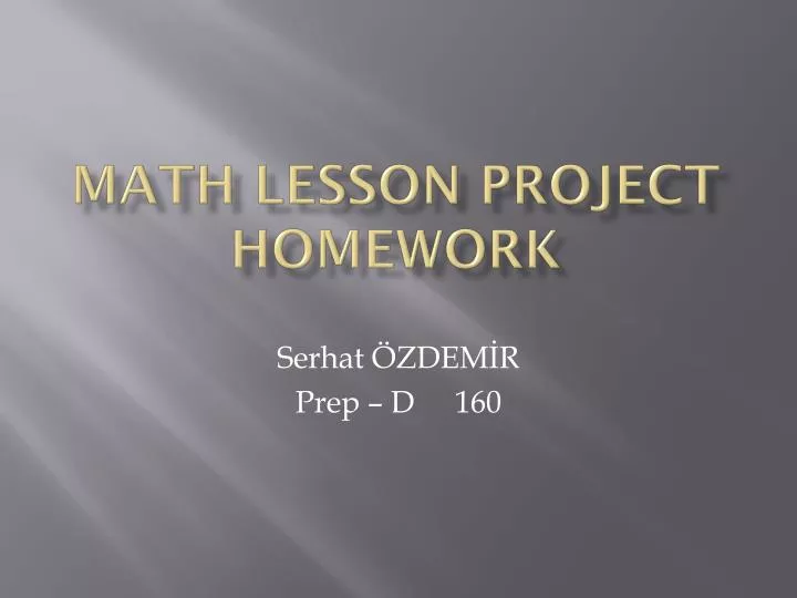 math lesson project homework