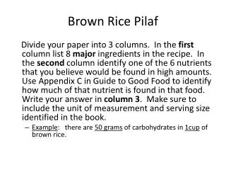 Brown Rice Pilaf