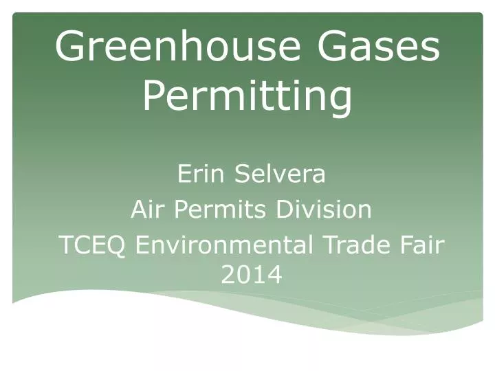 greenhouse gases permitting