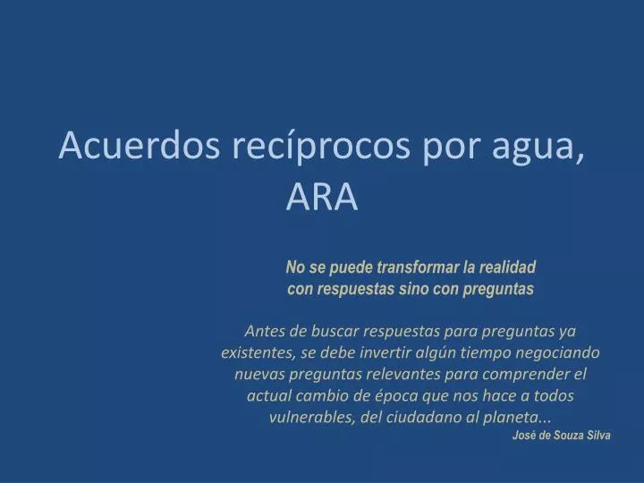 acuerdos rec procos por agua ara