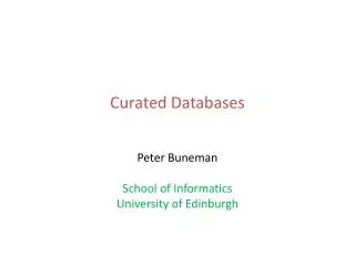 Curated Databases