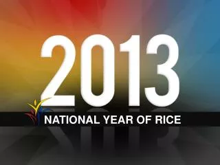 NATIONAL YEAR OF RICE