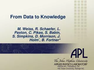 From Data to Knowledge