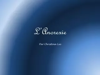 l anorexie