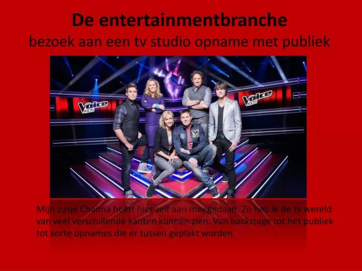 de entertainmentbranche bezoek aan een tv studio opname met publiek