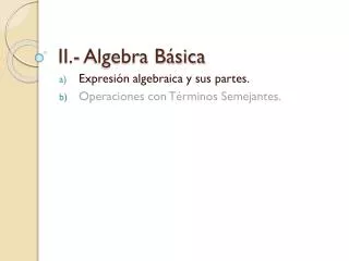 ii algebra b sica