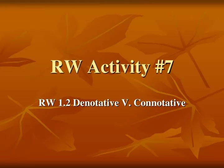 rw activity 7