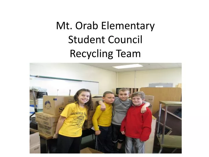 mt orab elementary student council recycling team