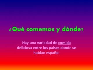 qu comemos y d nde
