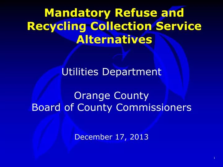 mandatory refuse and recycling collection service alternatives