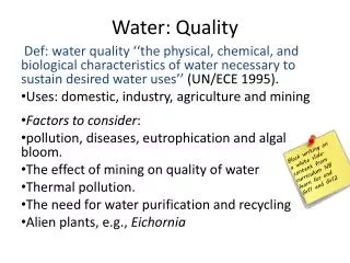 Water: Quality