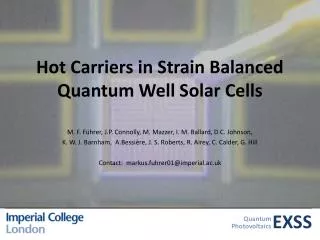 Hot Carriers in Strain Balanced Quantum Well Solar Cells
