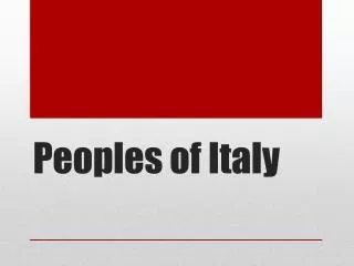Peoples of Italy